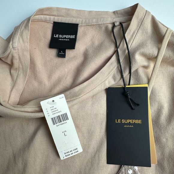 NWT Le Superbe Birdie Sequin Tee Size Large - Picture 6 of 9